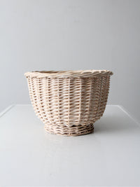 vintage cream wicker basket