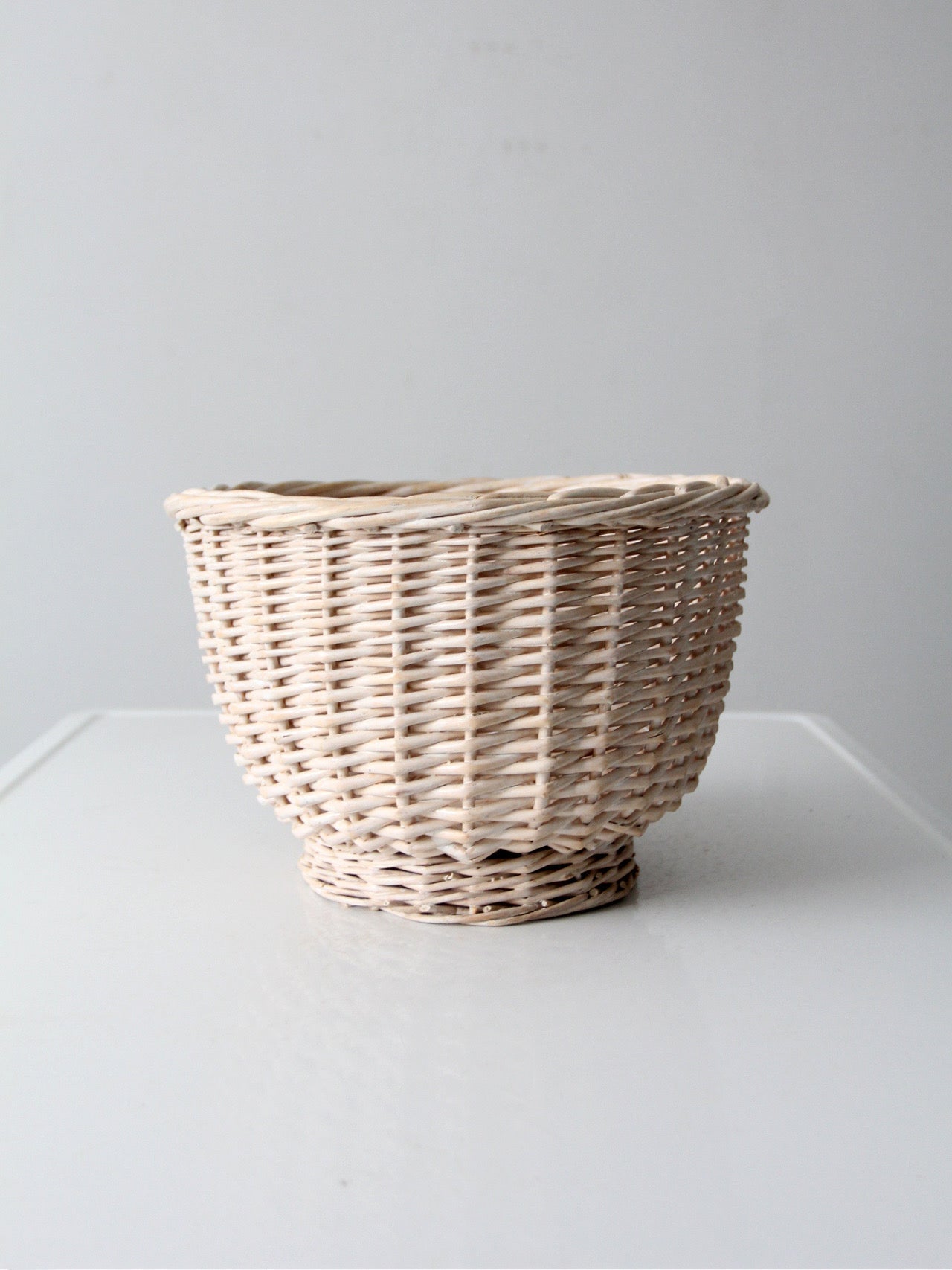vintage cream wicker basket