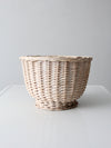 vintage cream wicker basket