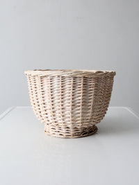 vintage cream wicker basket