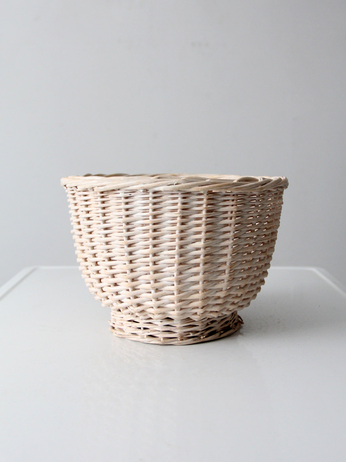 vintage cream wicker basket