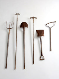 early 20th century primitive garden tool collection