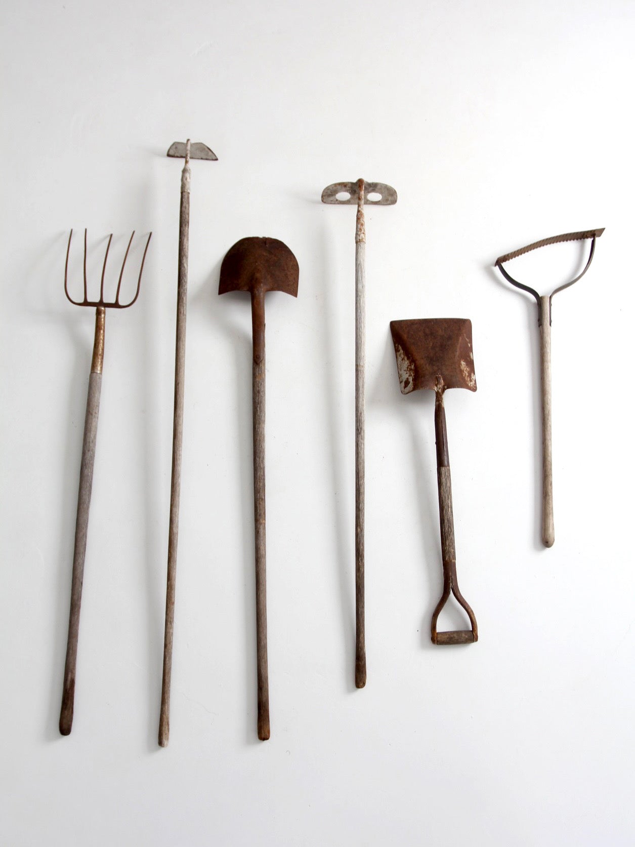 early 20th century primitive garden tool collection