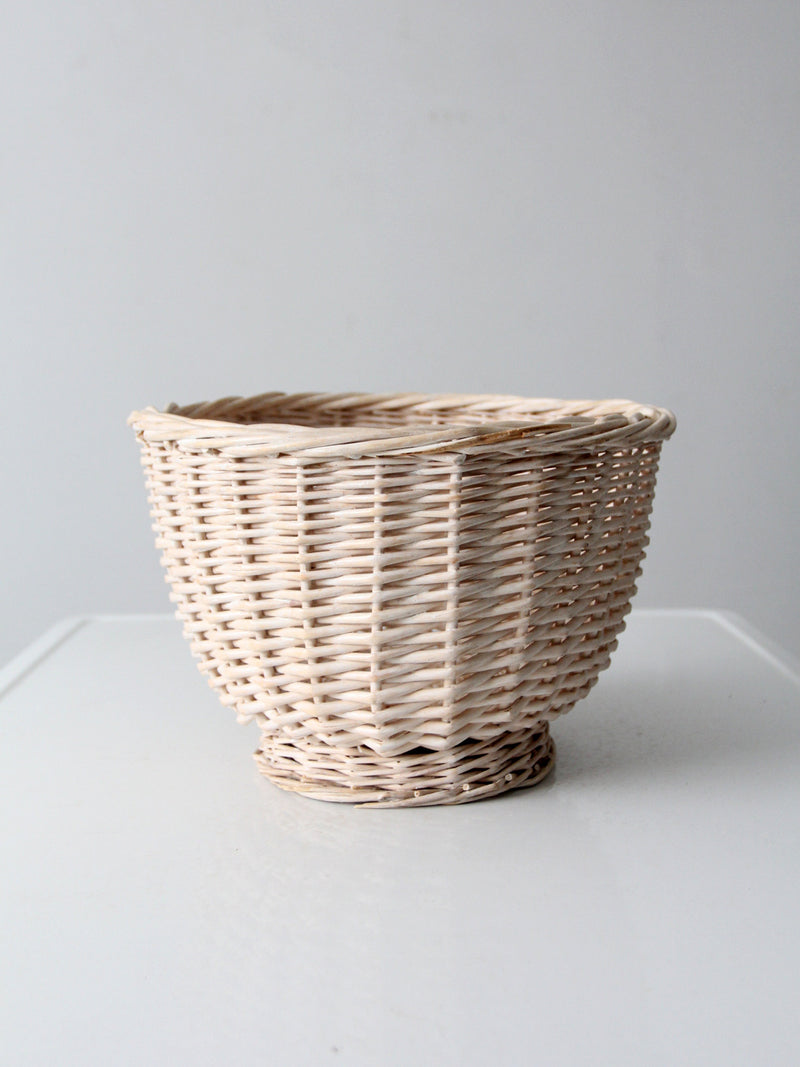 vintage cream wicker basket