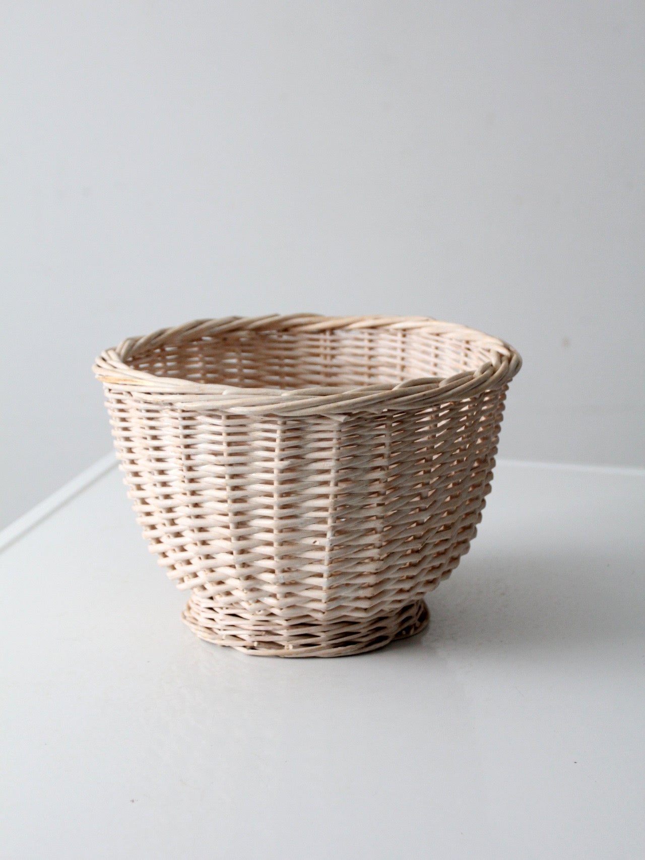 vintage cream wicker basket