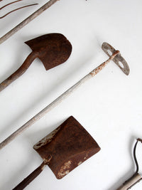 early 20th century primitive garden tool collection