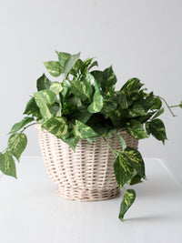 vintage cream wicker basket