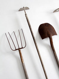 early 20th century primitive garden tool collection