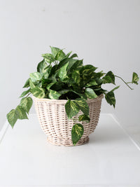 vintage cream wicker basket