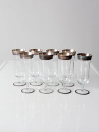 vintage Dorothy Thorpe silver band parfait glasses set of 8