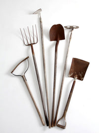 early 20th century primitive garden tool collection