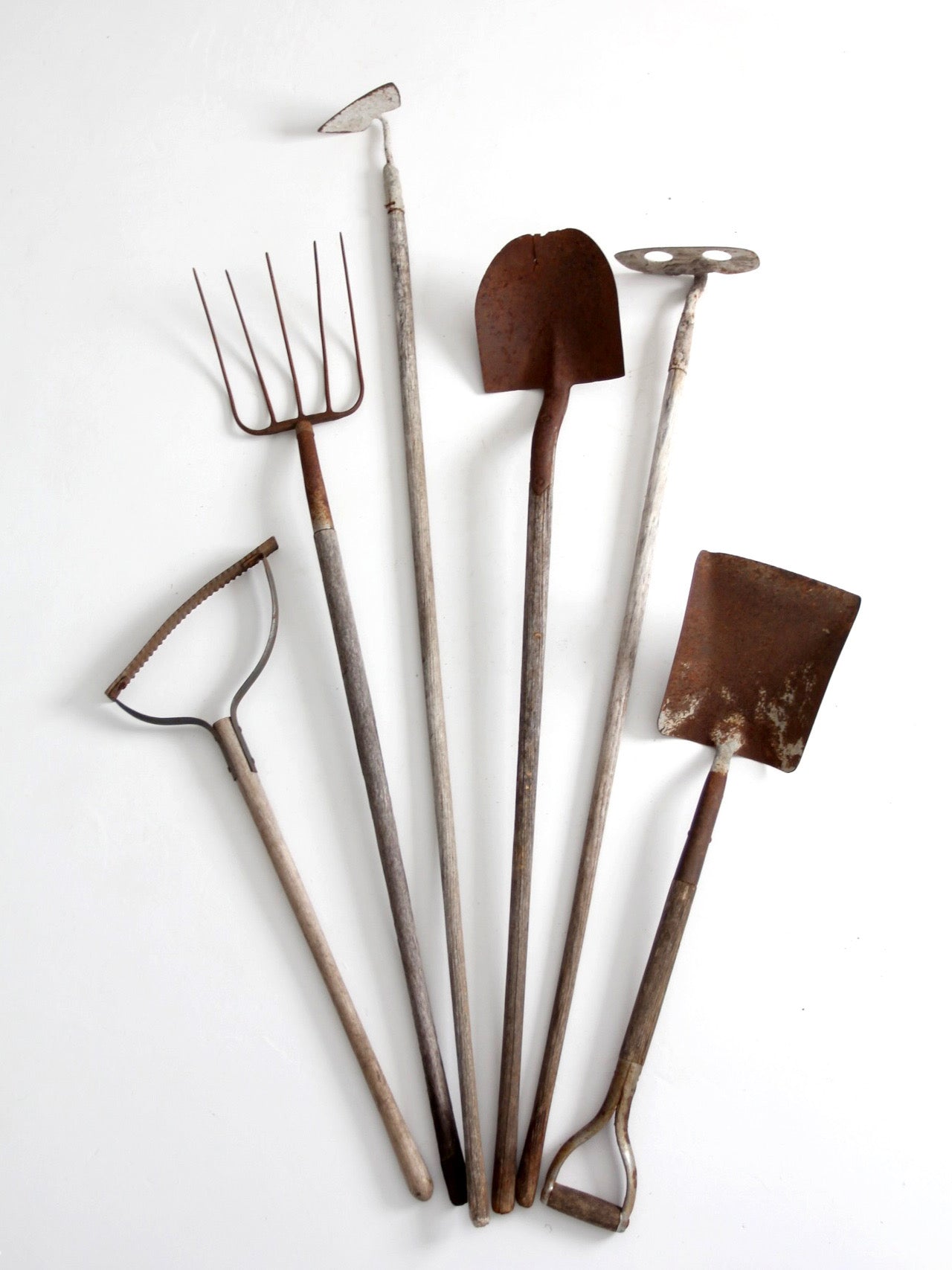 early 20th century primitive garden tool collection