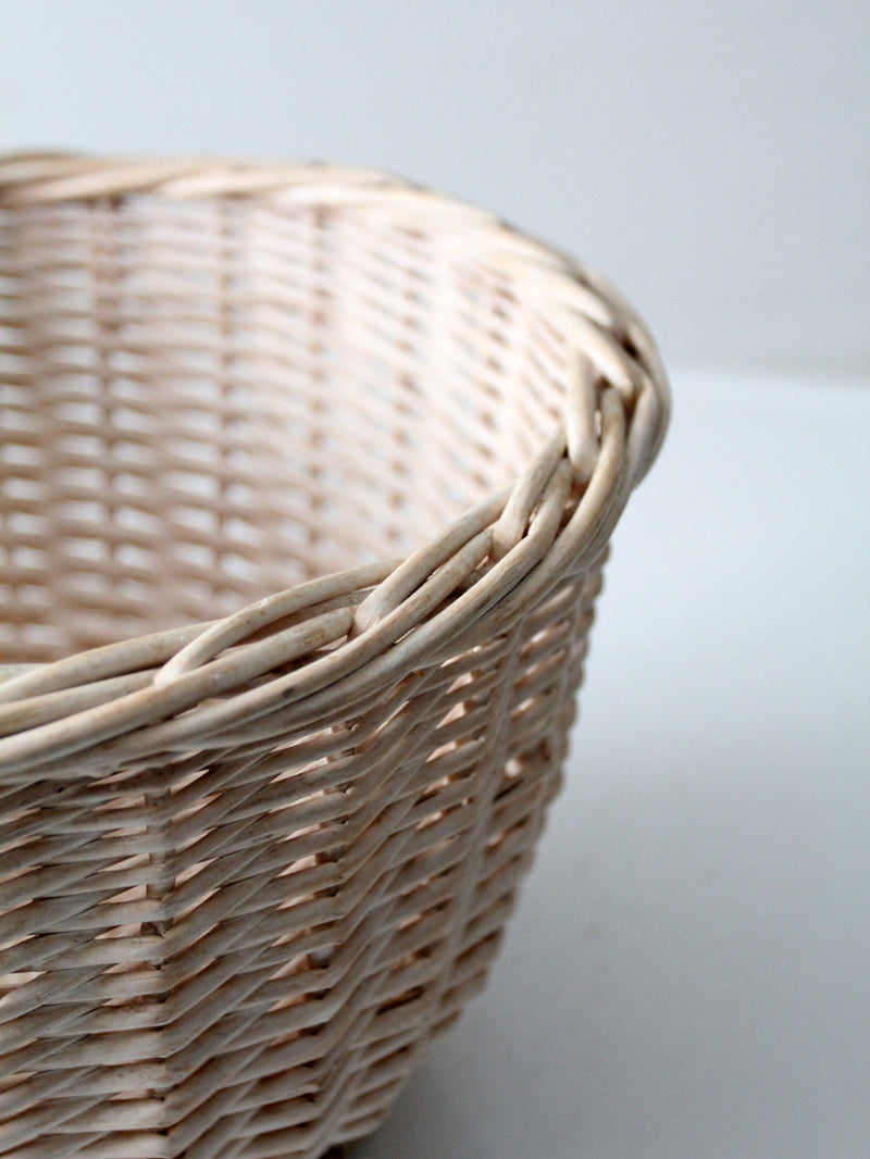 vintage cream wicker basket