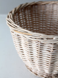 vintage cream wicker basket