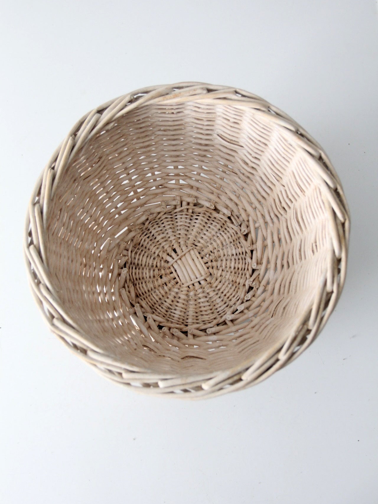 vintage cream wicker basket
