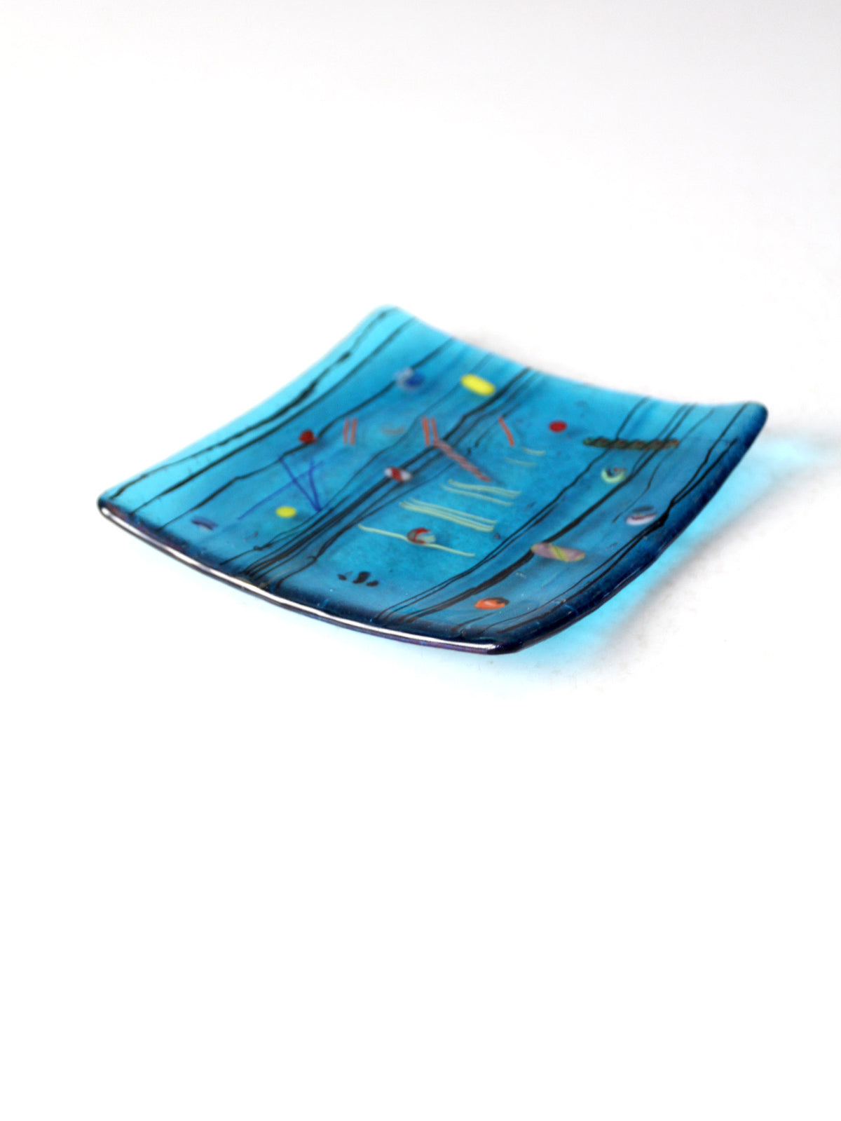 mid century fused glass tray