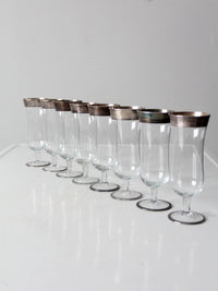 vintage Dorothy Thorpe silver band parfait glasses set of 8