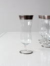 vintage Dorothy Thorpe silver band parfait glasses set of 8