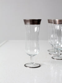 vintage Dorothy Thorpe silver band parfait glasses set of 8