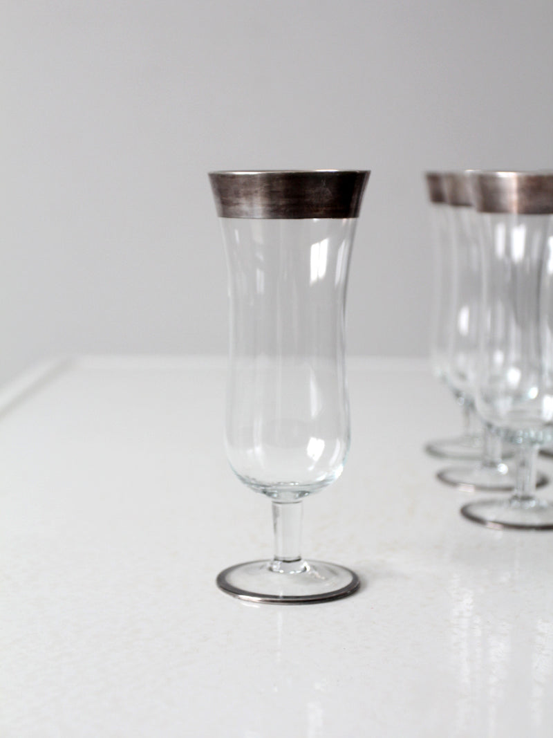 vintage Dorothy Thorpe silver band parfait glasses set of 8