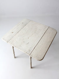 antique white painted drop leaf farmhouse table