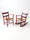 antique painted woven seat chairs set of 2
