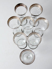 vintage Dorothy Thorpe silver band parfait glasses set of 8