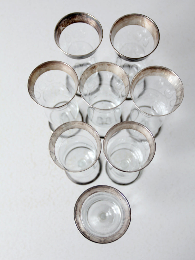 vintage Dorothy Thorpe silver band parfait glasses set of 8