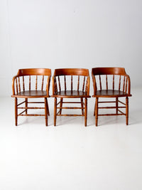 antique wood captain’s chairs | set of 3