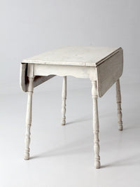 antique white painted drop leaf farmhouse table