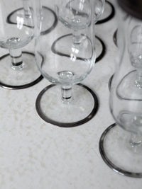 vintage Dorothy Thorpe silver band parfait glasses set of 8