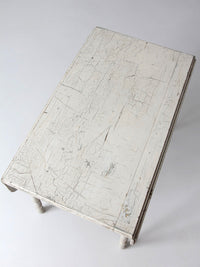 antique white painted drop leaf farmhouse table