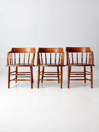 antique wood captain’s chairs | set of 3