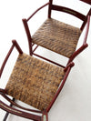 antique painted woven seat chairs set of 2