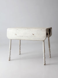 antique white painted drop leaf farmhouse table