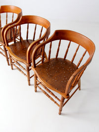 antique wood captain’s chairs | set of 3