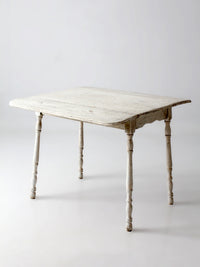 antique white painted drop leaf farmhouse table