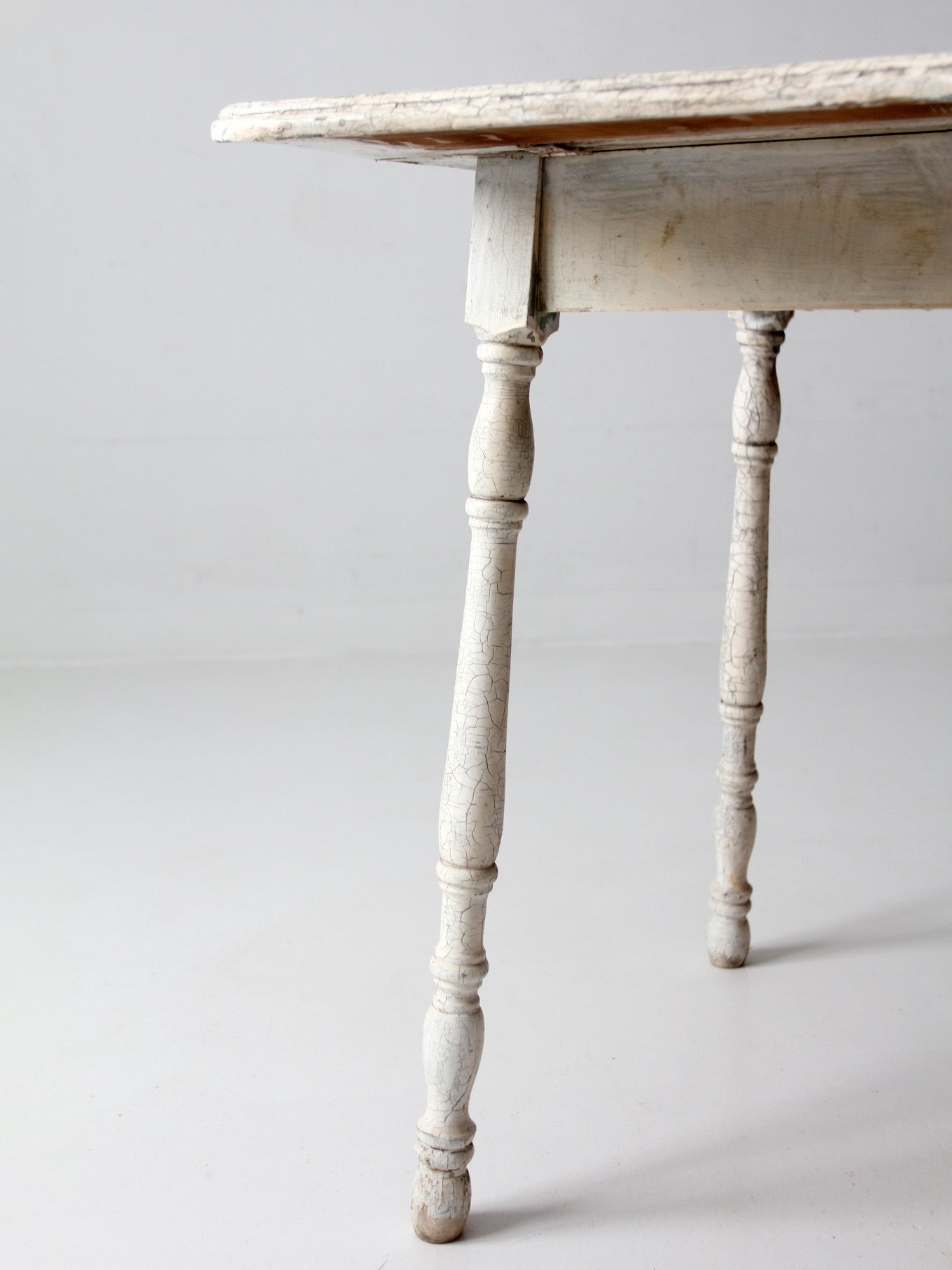 antique white painted drop leaf farmhouse table