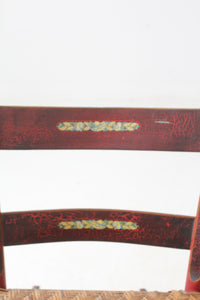 antique painted woven seat chairs set of 2