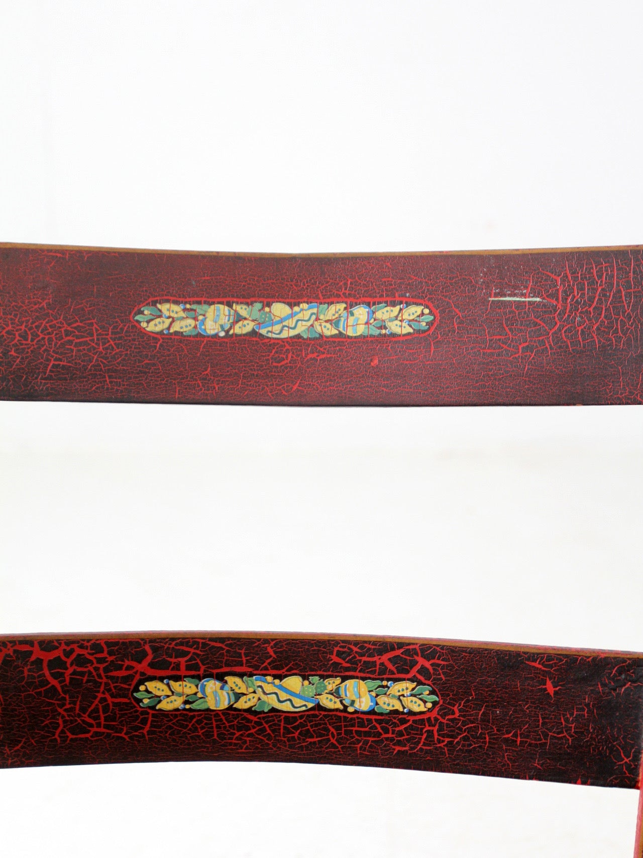 antique painted woven seat chairs set of 2