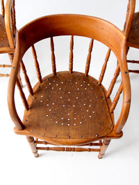 antique wood captain’s chairs | set of 3