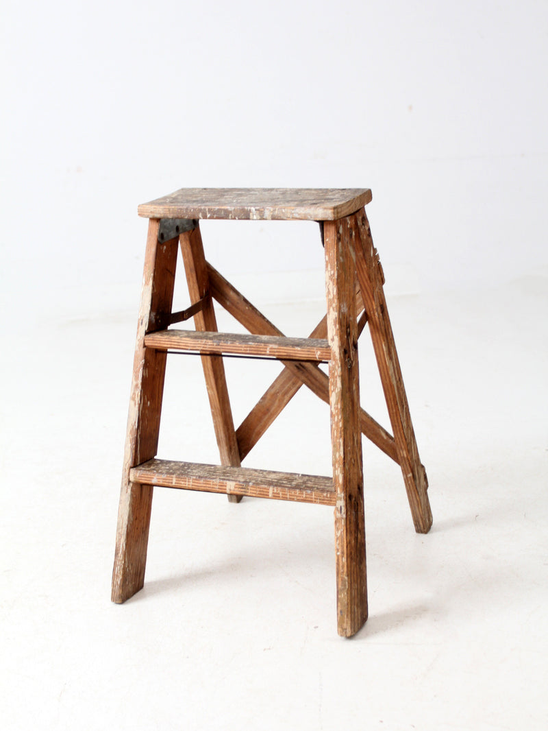 vintage wood step ladder