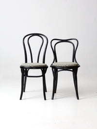 vintage painted bentwood chairs with upholstery pair