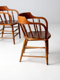antique wood captain’s chairs | set of 3
