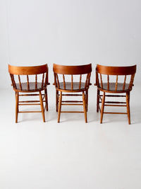 antique wood captain’s chairs | set of 3