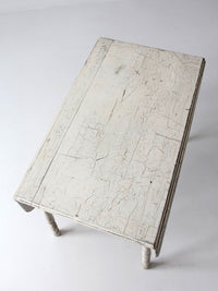 antique white painted drop leaf farmhouse table
