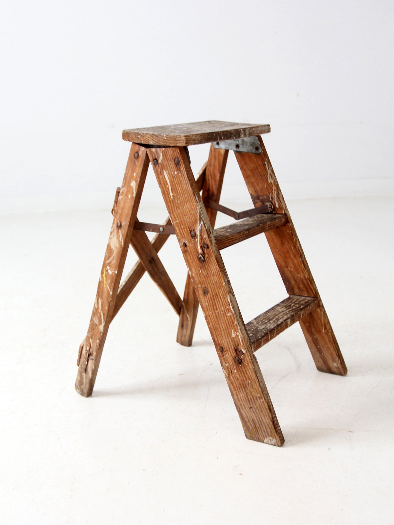 vintage wood step ladder