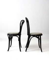 vintage painted bentwood chairs with upholstery pair