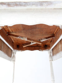 antique white painted drop leaf farmhouse table