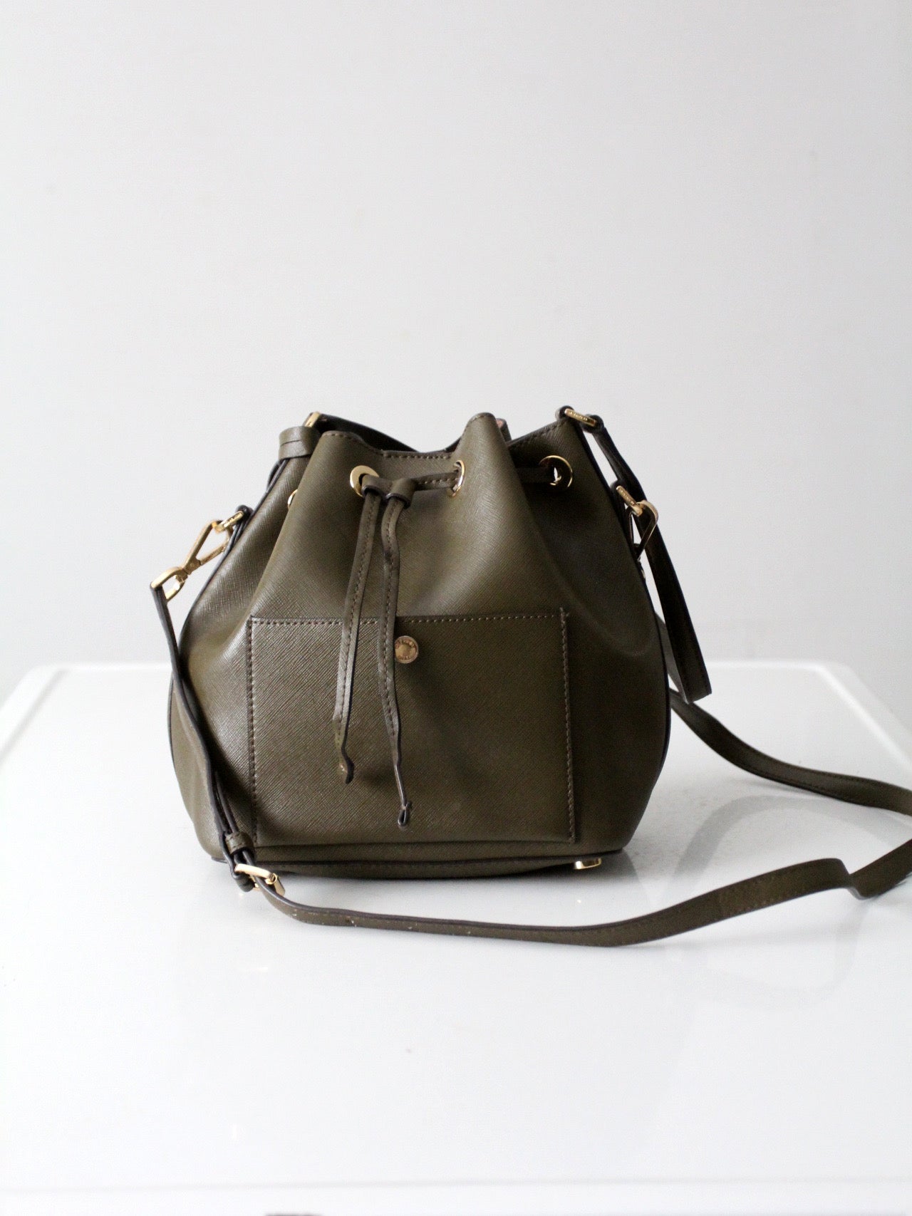 Michael Kors Greenwich leather bucket bag